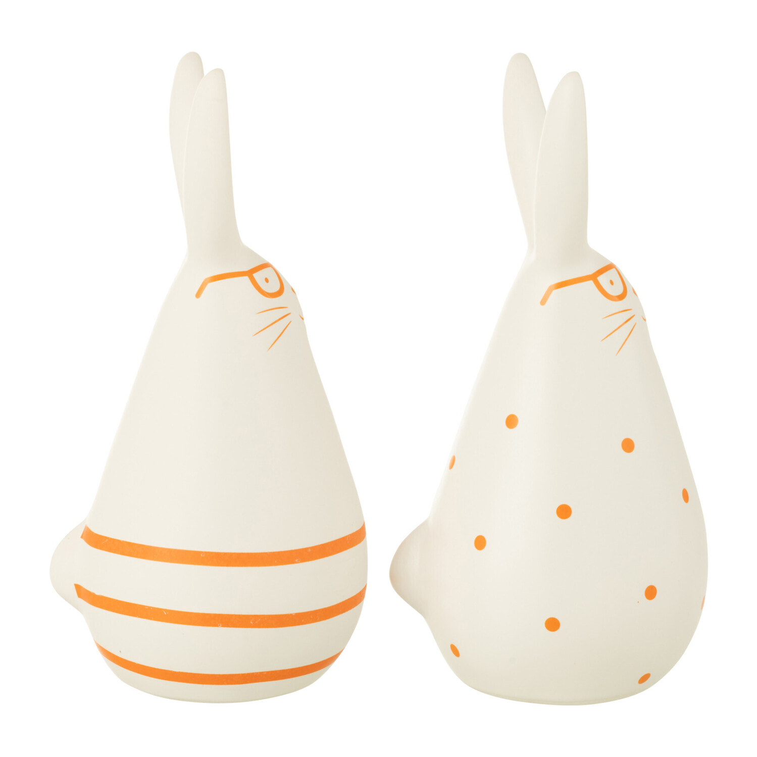 J-Line Figurine Lapin - céramique - orange - moyen - 2 pièces