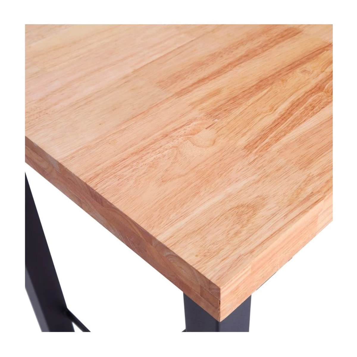 Mesa alta fija con patas metálicas en negro y roble salvaje 120x100 cm Loft Roble salvaje - Negro