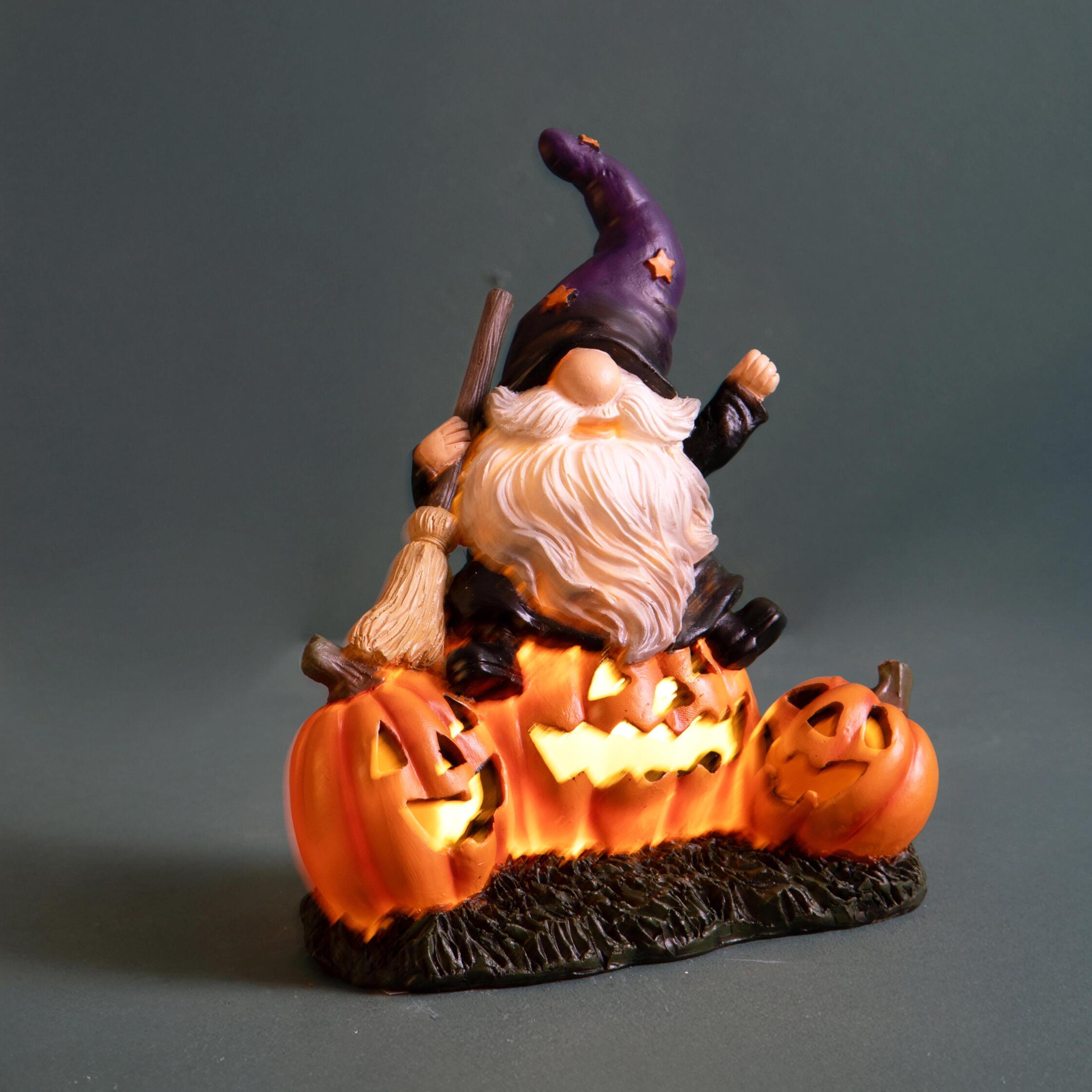 Elfo su zucche - Pezzi 2 - 17,7xH21x11cm - Bianchi Dino SpA