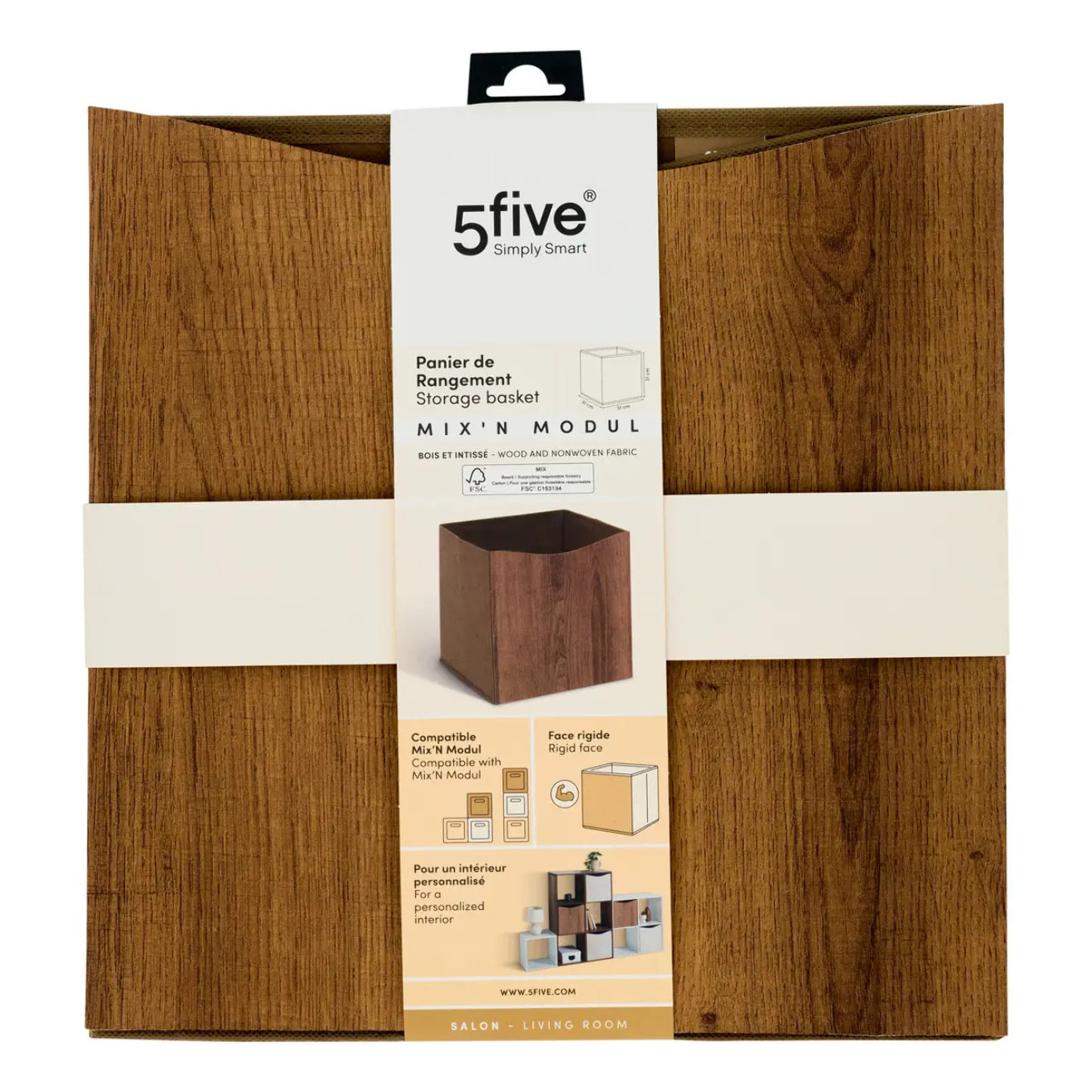 Boîte Mix'n Modul 31x31cm effet bois