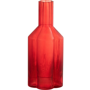 J-Line carafe Fiore - verre - rouge