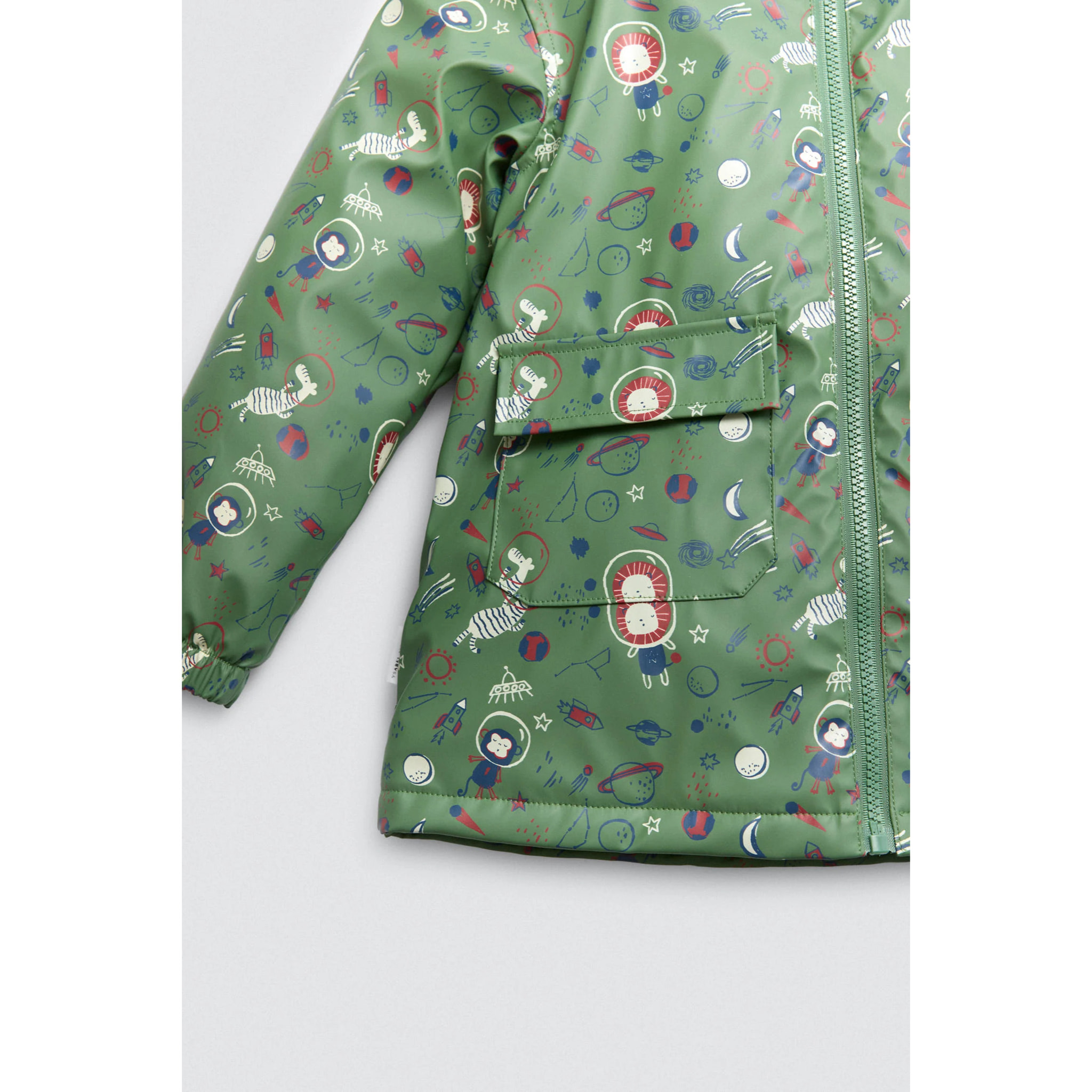 Impermeabile per bambini con interno in peluche e stampa spaziale