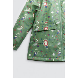 Impermeabile per bambini con interno in peluche e stampa spaziale