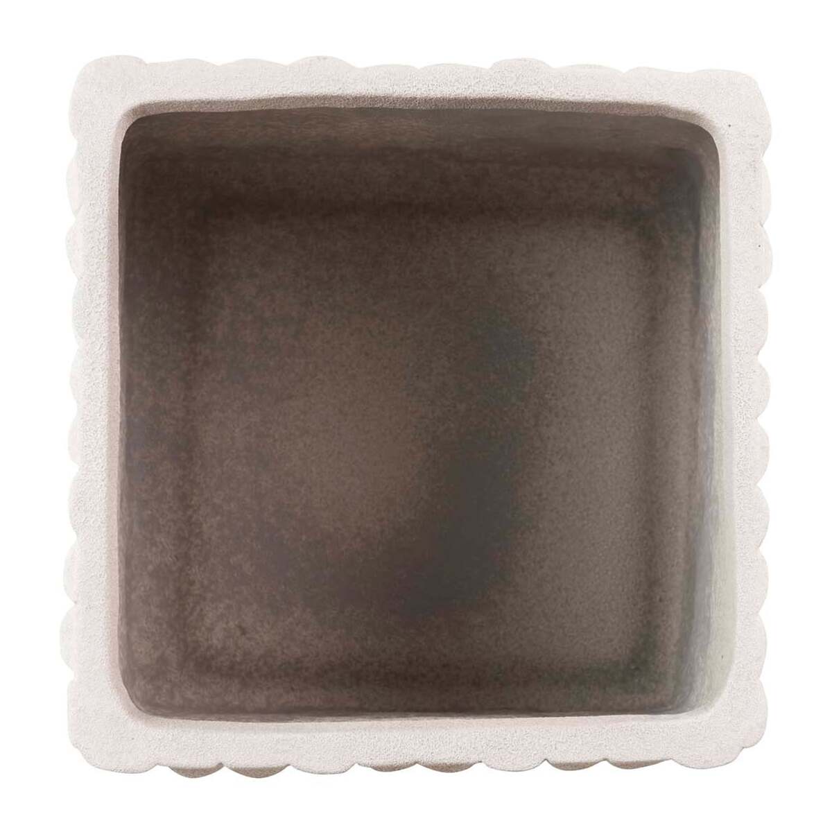 Macetero Ceramica Beige 24x24x20 Cm