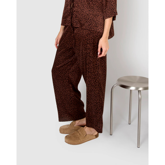 Pantalón largo satén grida teja