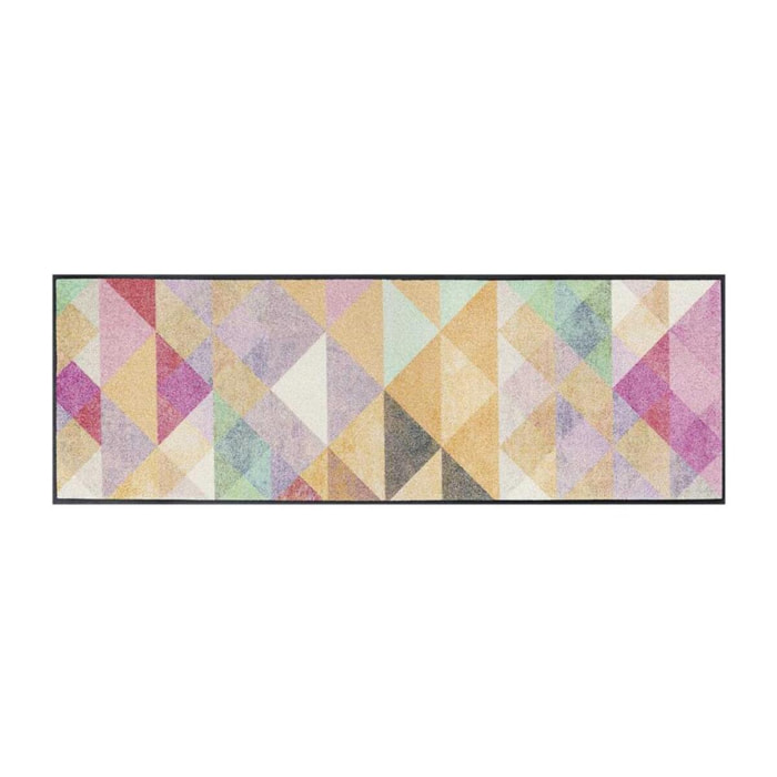 tapis entrée 75x120 tissé multicolore rectangle motif pastel SANORA