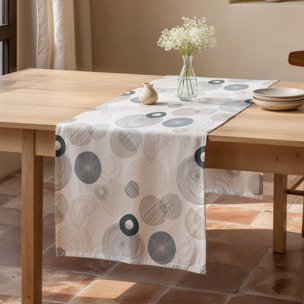 Chemin de table CALEB GRIS - 100% coton bio