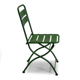 Sedia Rovigo Vacchetti in metallo pieghevole verde cm44x53h45/86