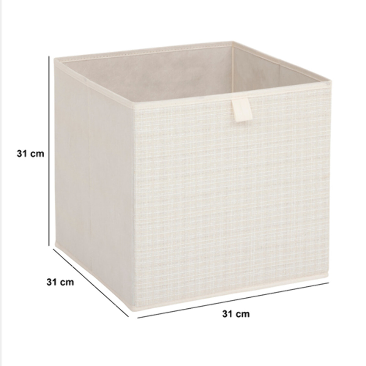 Boîte de rangement "Mix 'n' Modul" tweed beige 31x31cm