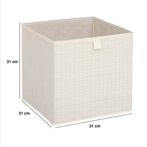Boîte de rangement "Mix 'n' Modul" tweed beige 31x31cm