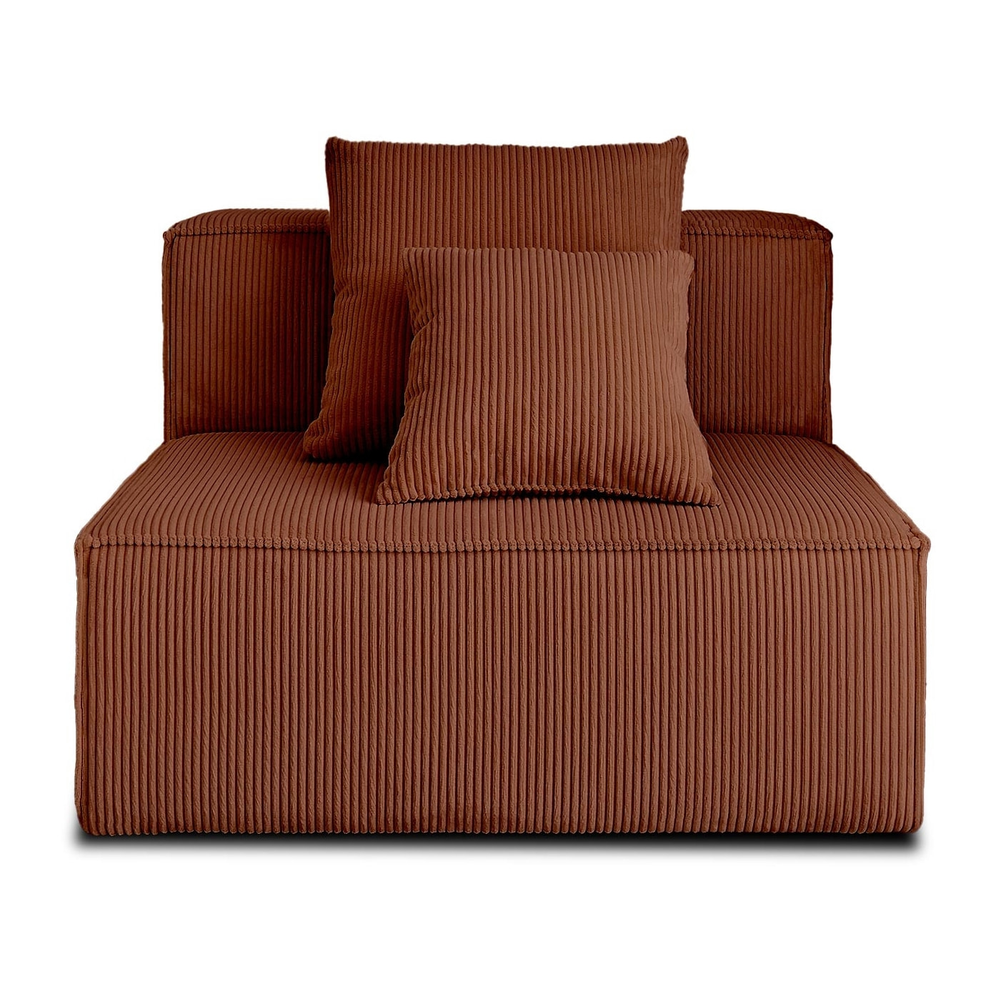 Colombine - module d'assise - en velours côtelé - Terracotta