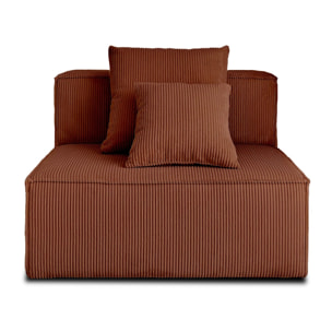Colombine - module d'assise - en velours côtelé - Terracotta