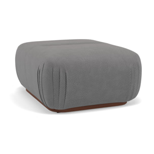 Penelope - pouf en velours texturé - Gris