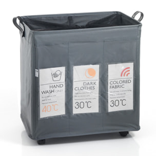Panier à linge Tomasucci LAUNDRY-B X3, en polyester et tissu, blanc