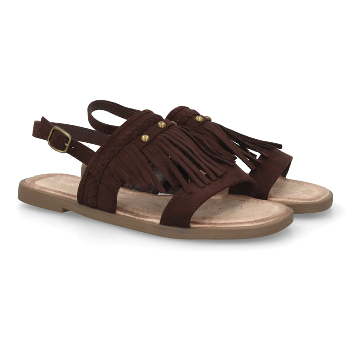 Sandalia boho mujer cómoda verano con flecos