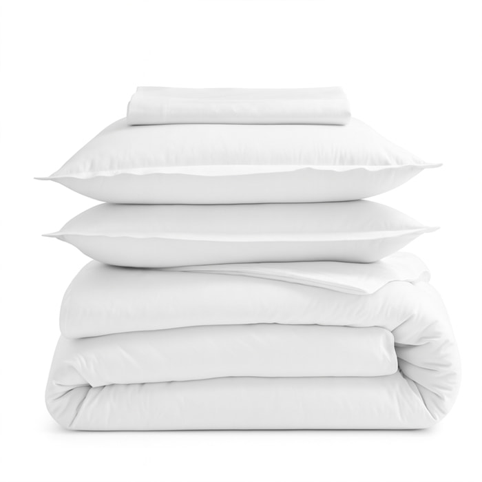 Taie d’oreiller percale de coton made in France - Blanc