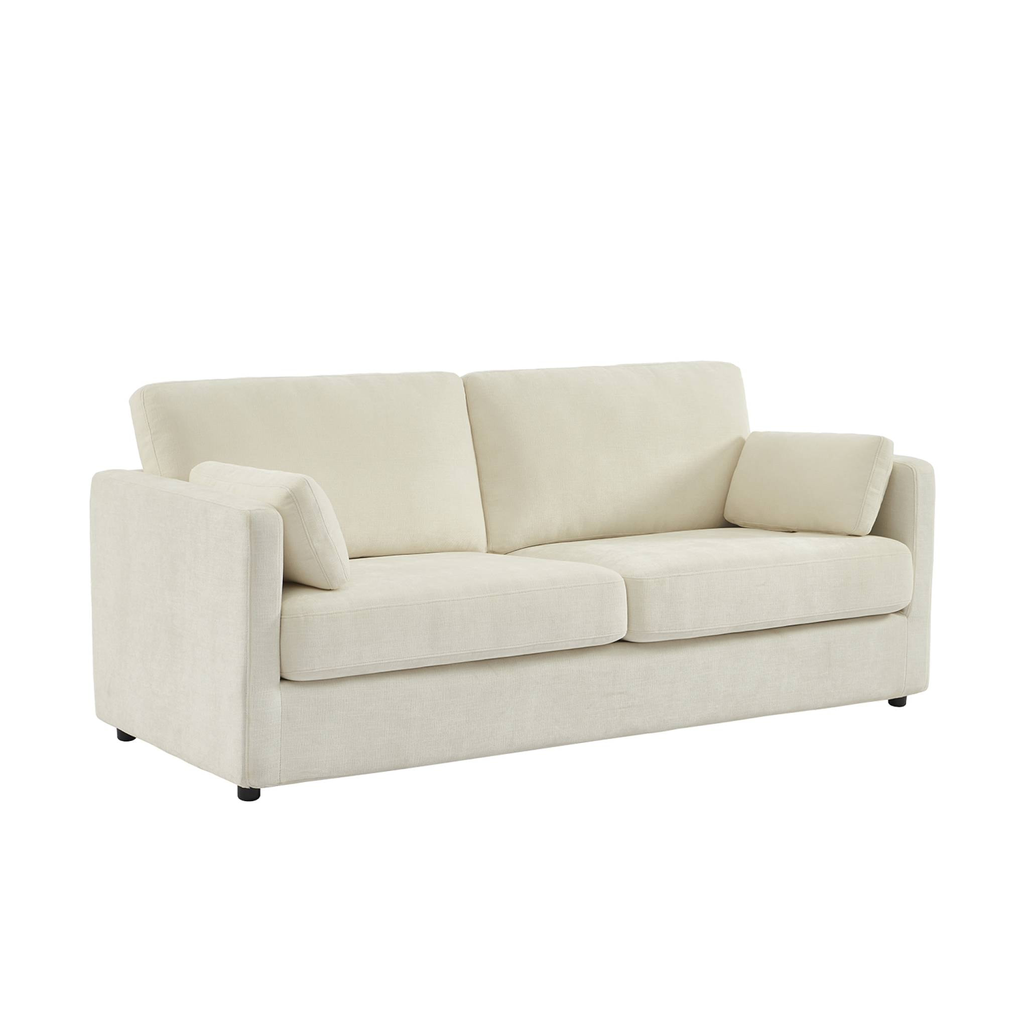 Canapé 2 places déhoussable tissu blanc L 198 x P 88 x H 85cm - Neo