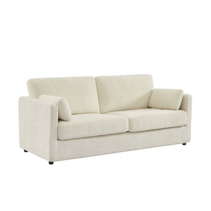 Canapé 2 places déhoussable tissu blanc L 198 x P 88 x H 85cm - Neo