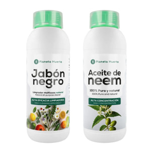 Pack Jabón Potásico Negro 1L + Aceite de Neem 1L Planeta Huerto