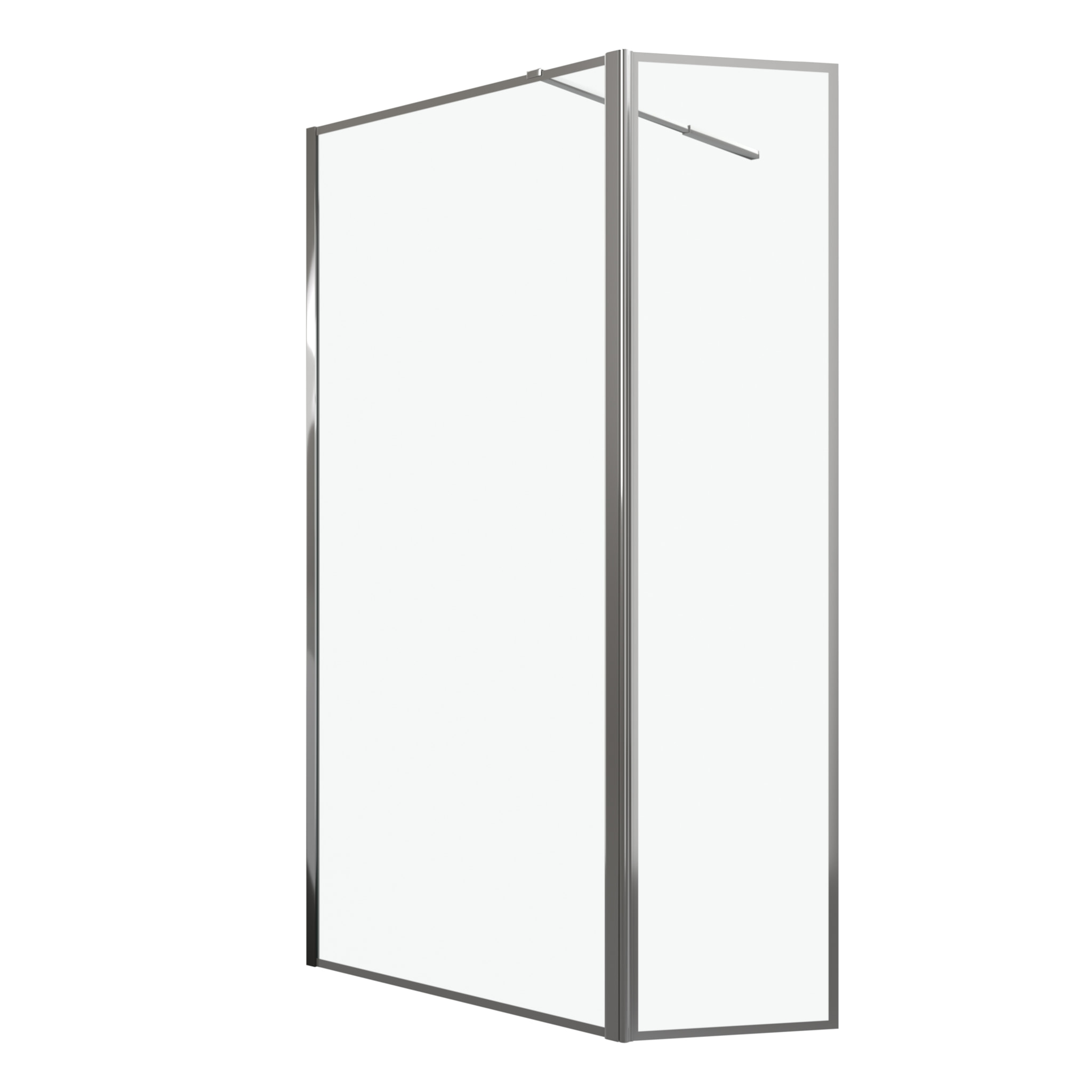 Paroi de Douche avec Volet Pivotant 90+40x200cm - Finition Chromée - CHROMED CONTOURING