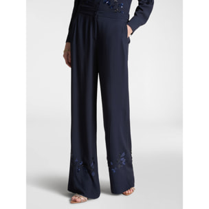 Elena Mirò - Pantaloni ricamati - Blu
