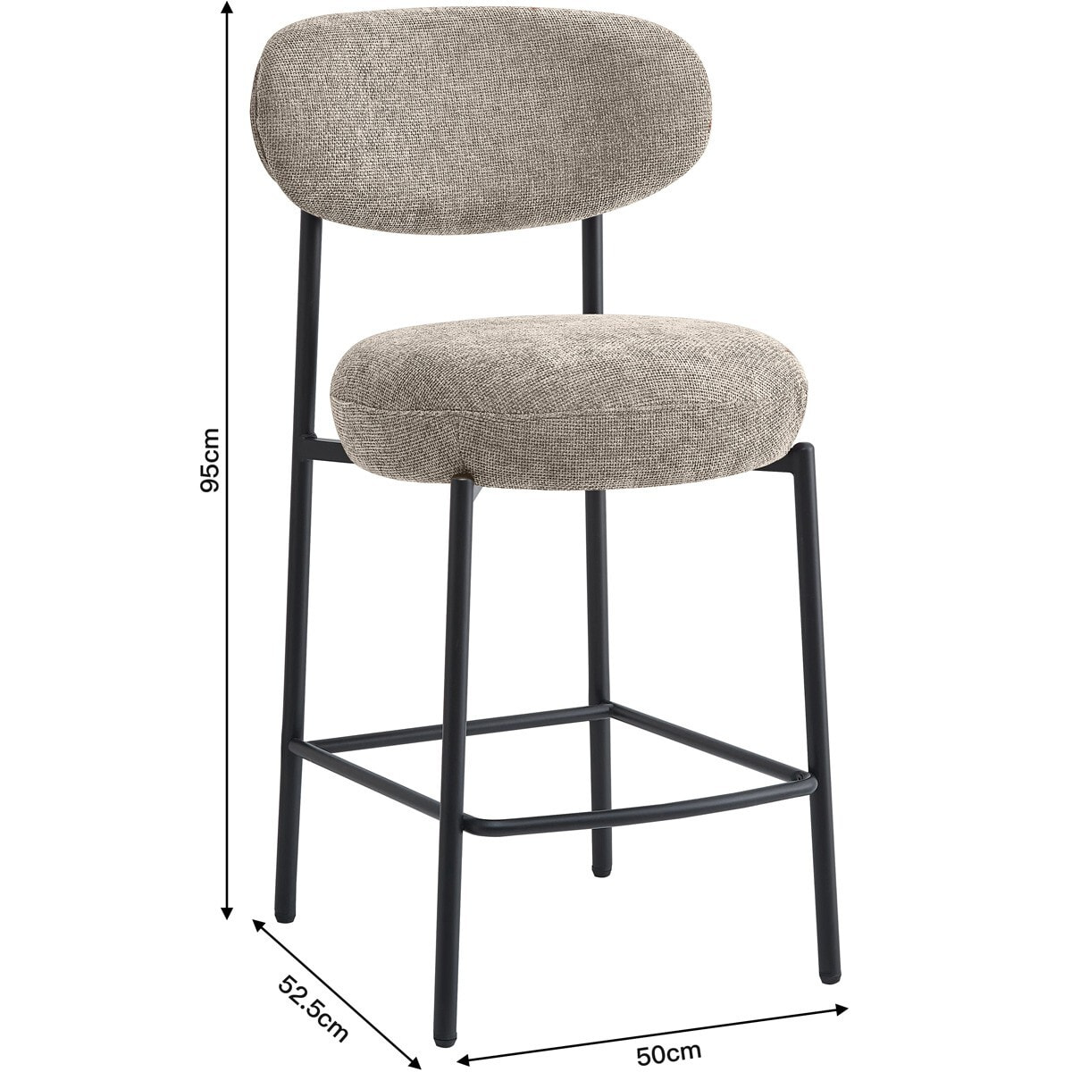 Lot de 2 tabourets de bar en tissu chenille - ORLA