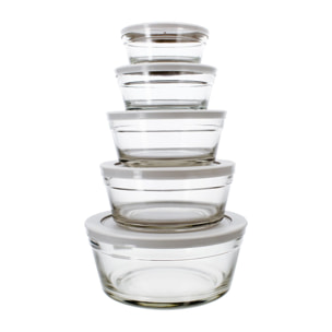 Lot de 5 boîtes en verre  CASSIS