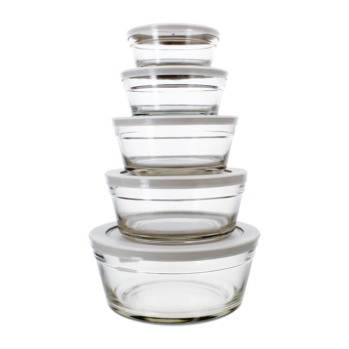 Lot de 5 boîtes en verre  CASSIS