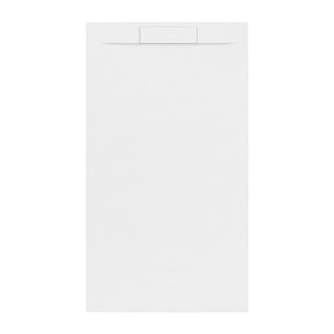 Fusion Receveur de douche 120x90cm en marbre coulé avec siphon, Blanc (SATFU12090BL-S)