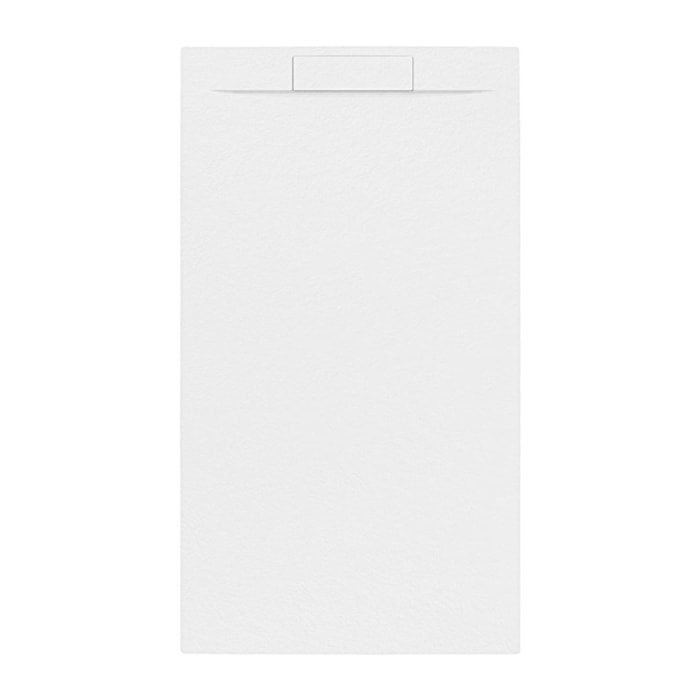 Fusion Receveur de douche 120x90cm en marbre coulé avec siphon, Blanc (SATFU12090BL-S)