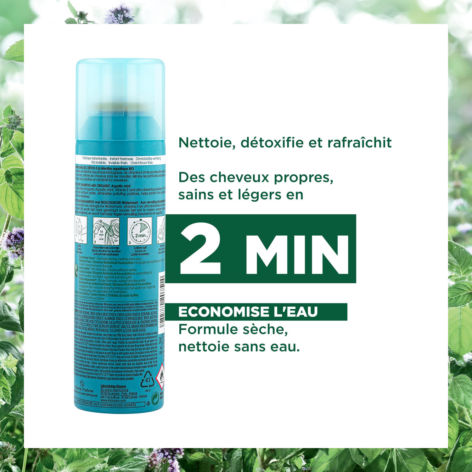 Menthe Aquatique Bio - Shampooing Sec 150 ml