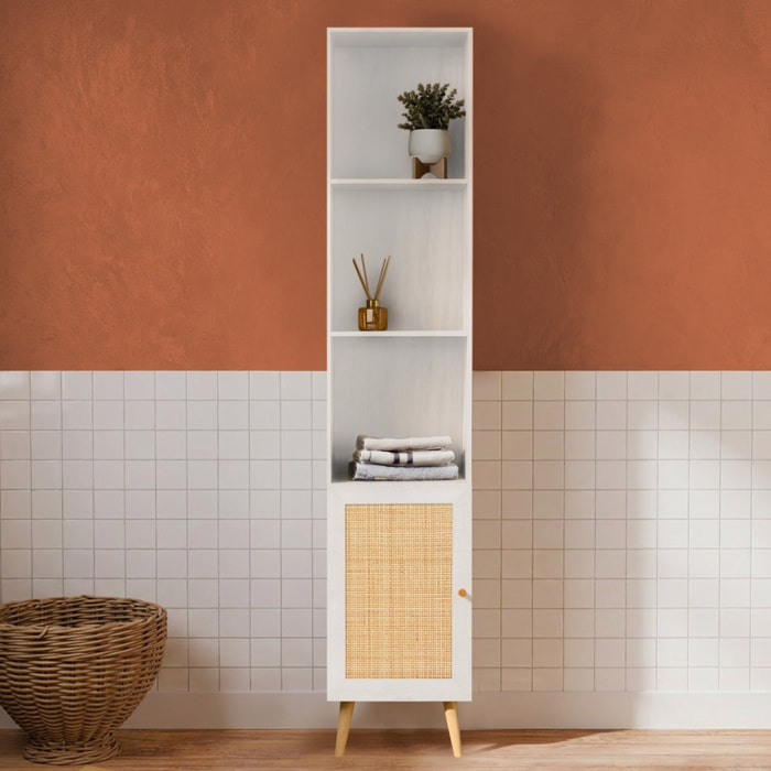 Colonne de rangement salle de bain bohème décor bois BOHÈME