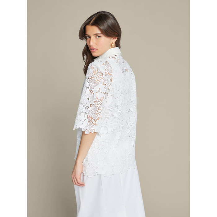 Elena Mirò - Camisa de macramé - Blanco