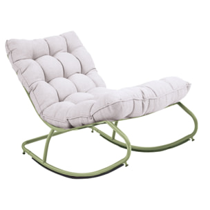 Fauteuil à bascule - 1 place - Vert Sauge - MADRID