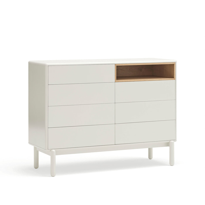 Cómoda Corvo 7 cajones crema