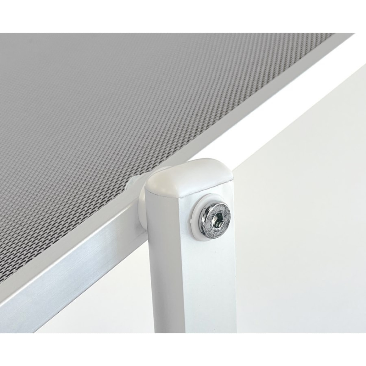 Lettino prendisole in alluminio e tela grigia Bagnino