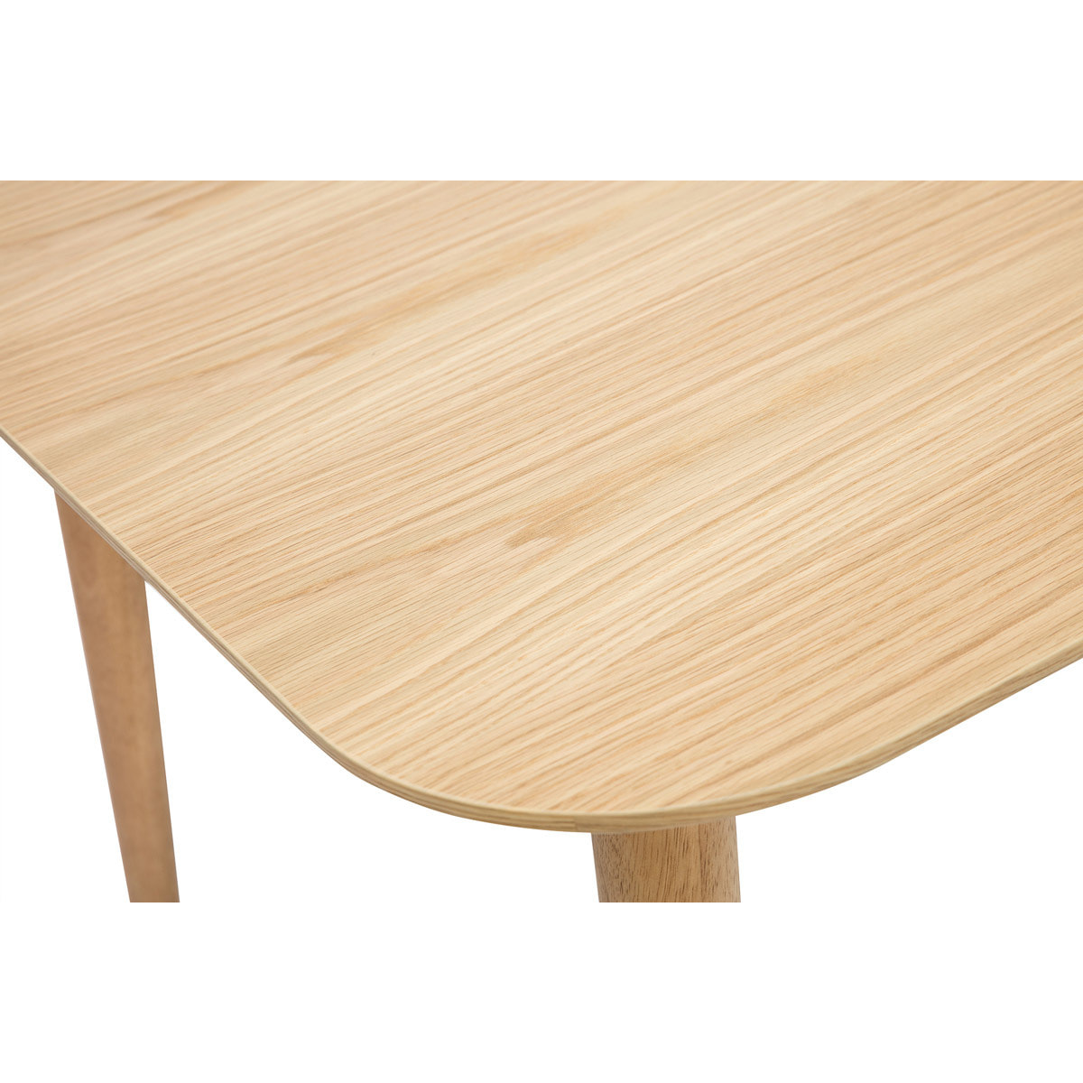 Table extensible rallonges intégrées rectangulaire en bois clair chêne L160-210 cm ANK