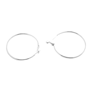 Pendientes de 50mm de diámetro acabados en rodio