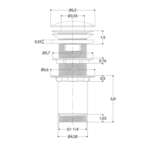 Piletta Click-Clack Universale 11 Cm In Ottone Cromato Scarico Lavabo E Bidet Con O Senza Troppopieno Apertura A Pressione Pratica E Design Elegante