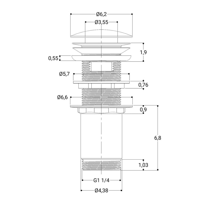 Piletta Click-Clack Universale 11 Cm In Ottone Cromato Scarico Lavabo E Bidet Con O Senza Troppopieno Apertura A Pressione Pratica E Design Elegante