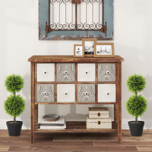 Lot de 2 cyprès artificiels topiaires en forme de boules x 2 H.60cm avec pots