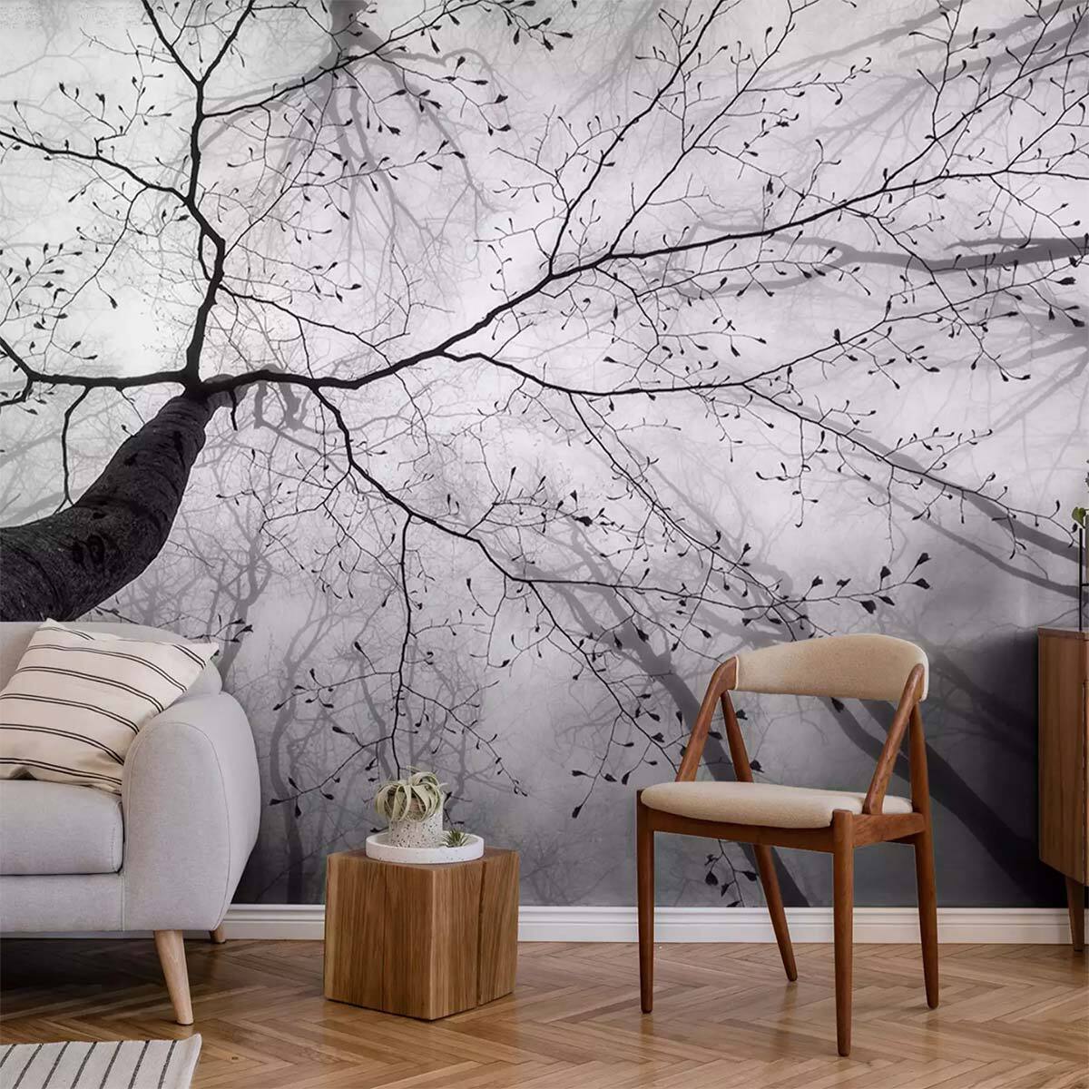 Papier peint panoramique arbre en hiver Intissé