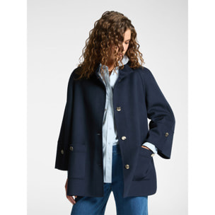Elena Mirò - Cappotto corto in tessuto double - Blu
