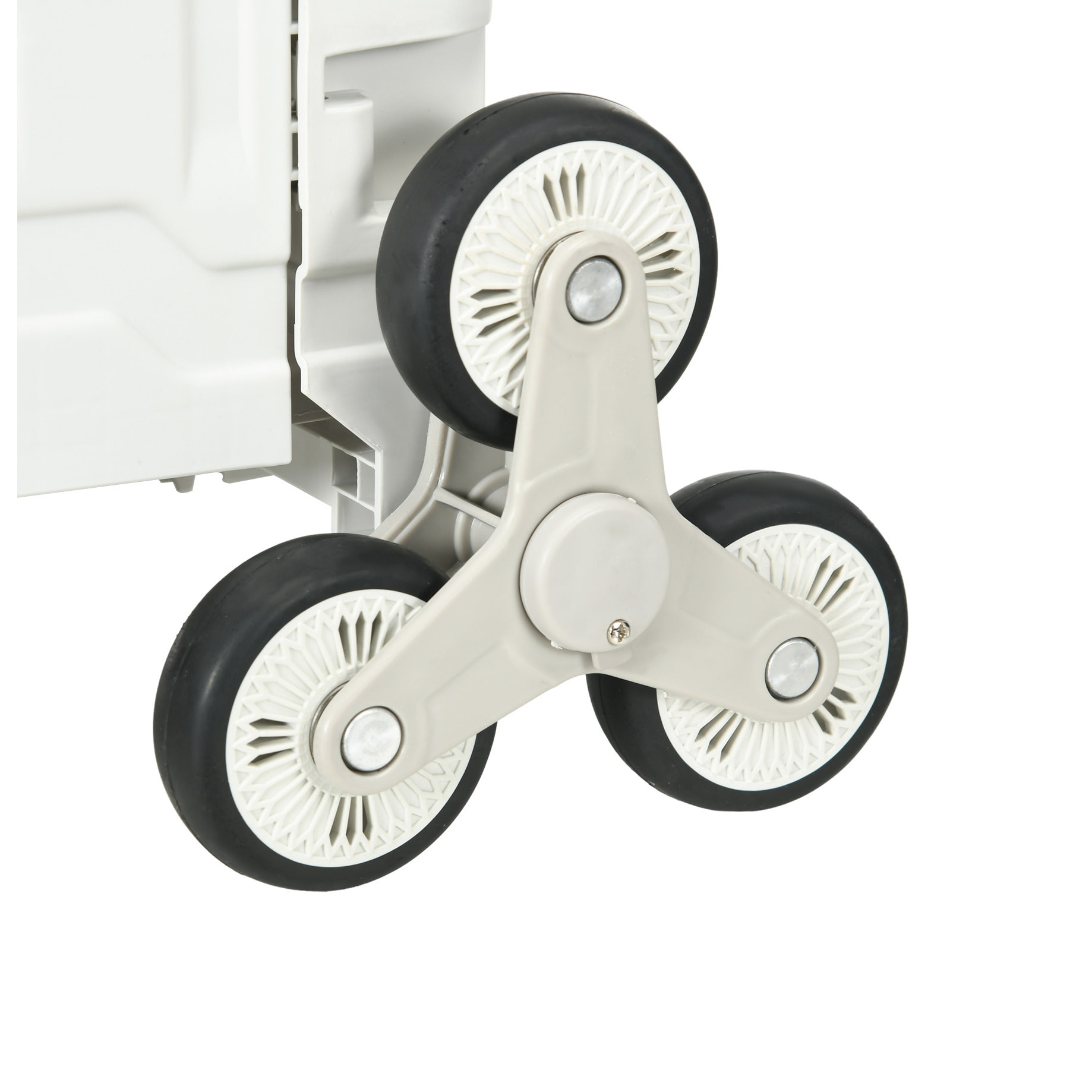 Carrito de la Compra Plegable Carrito para Supermercado con 2 Ruedas Longitud de Mango Ajustable Capacidad 35 Litros para Oficina Escuela Hogar 48x43x95 cm Blanco