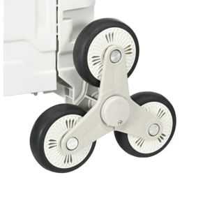 Carrito de la Compra Plegable Carrito para Supermercado con 2 Ruedas Longitud de Mango Ajustable Capacidad 35 Litros para Oficina Escuela Hogar 48x43x95 cm Blanco