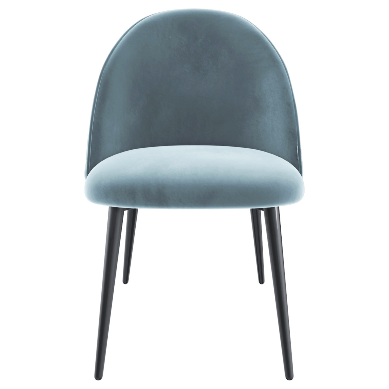 Set di 4 Sedie Imbottite Da Pranzo In Velluto Sedia Gambe In Metallo Nero Schienale Soggiorno Salotto Camera 43 x 47.5 x 80 Cm (Verde)