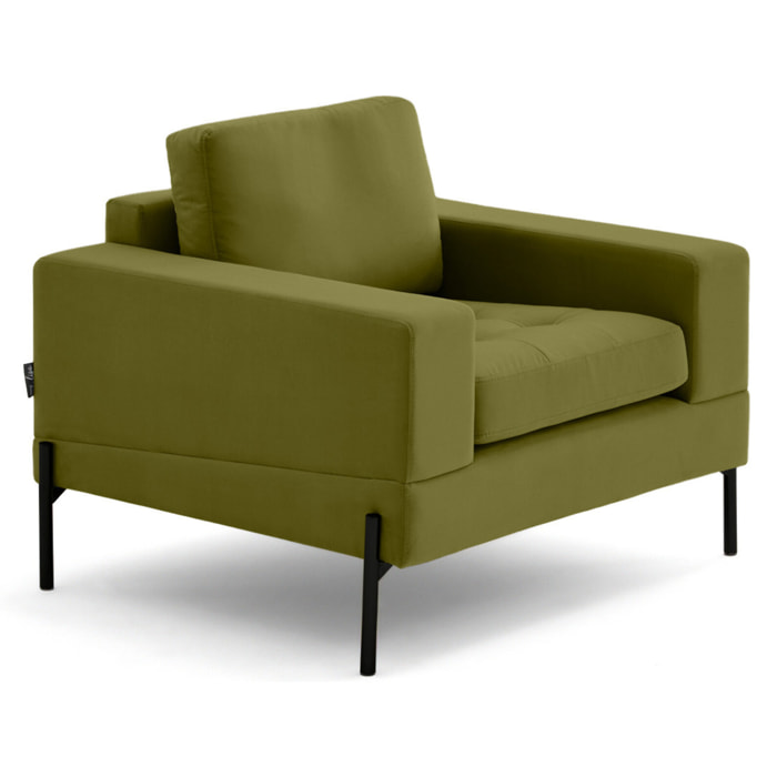 Isaure - fauteuil en velours - Vert Olive