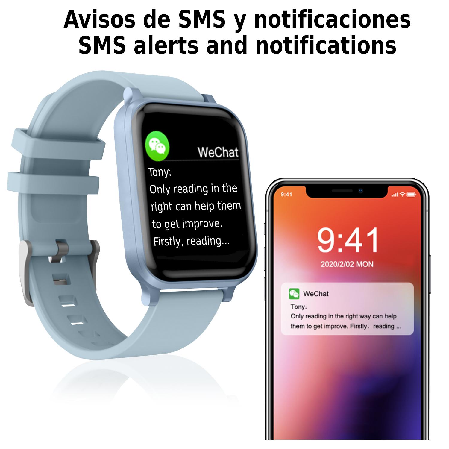 Smartwatch H10 con monitor cardíaco, tensión y de O2 en sangre. 8 modos deportivos.