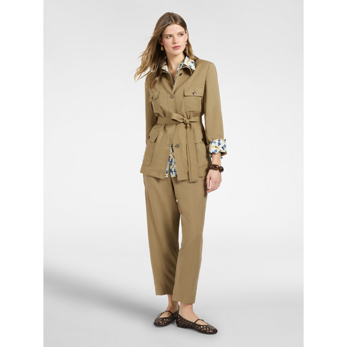 Elena Mirò - Pantaloni dritti in lyocell - Marrone