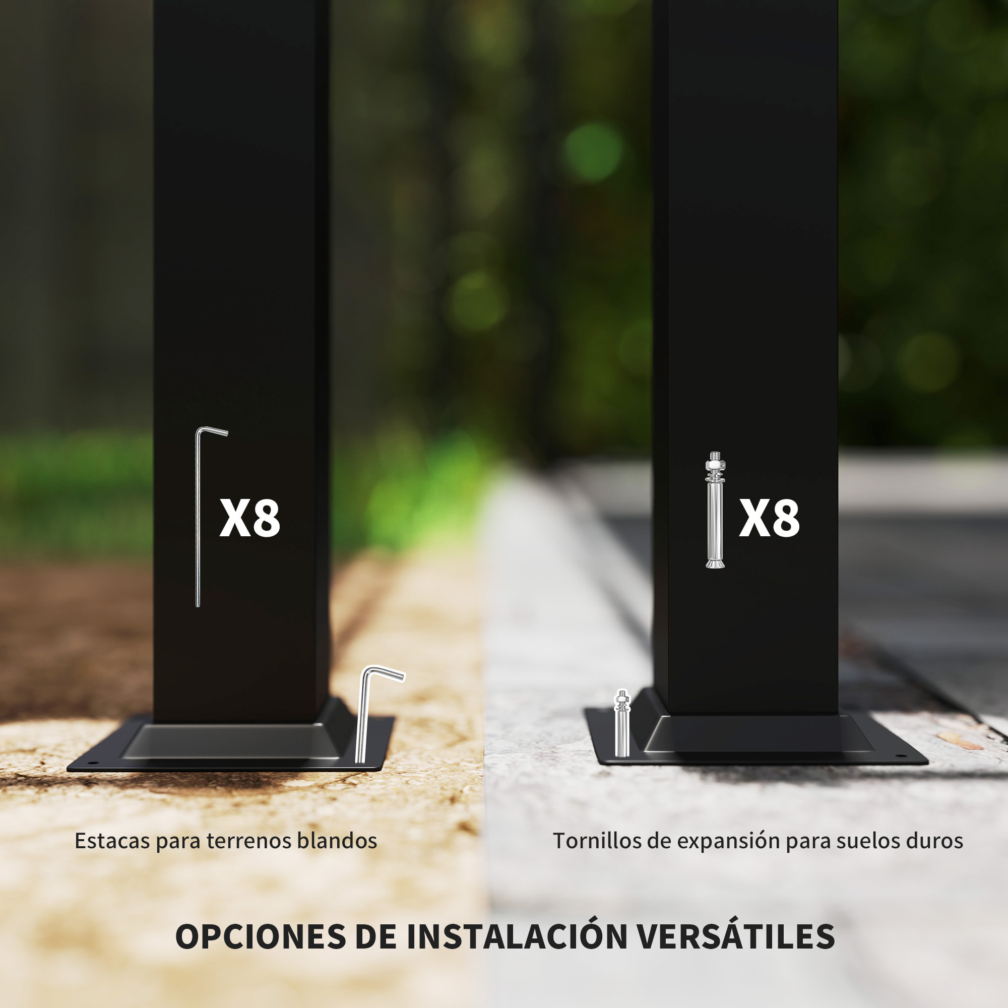Pérgola de Jardín 3x3 m con Techo Retráctil y Accesorio Magnético, Cenador de Jardín con Protección UV30+, Columnas Metálicas y Ganchos, Pabellón para Patio, Terraza, Exterior, Gris